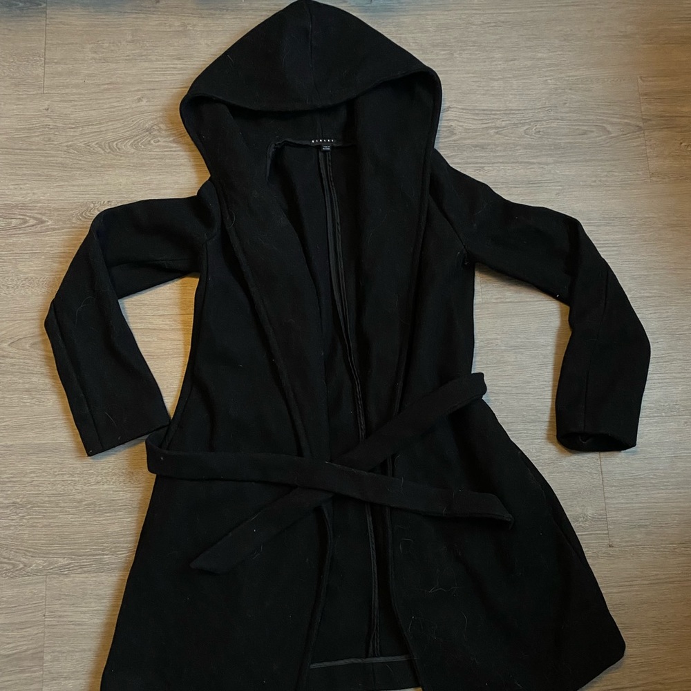 Thick wool black Sisley coat